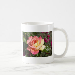 Pretty pink and yellow rose flower. Floral Coffee Mug