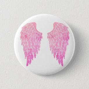 Pretty Pink Angel Wings 6 Cm Round Badge