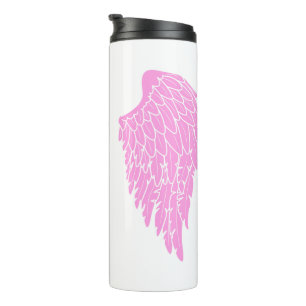 Pretty Pink Angel Wings Personalised Thermal Tumbler