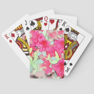pretty pink azalea flowers. Floral garden plant Playing Cards