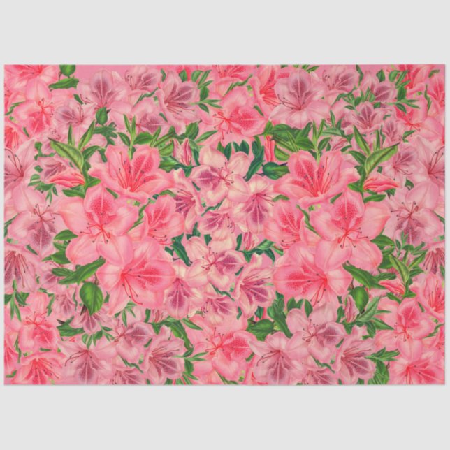 Pretty Pink Azalea Tissue Paper  (Front)