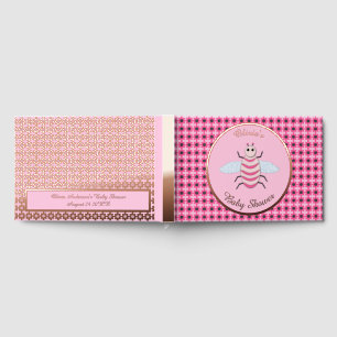 Pretty Pink Baby Girl Bee Custom Baby Shower Guest Book