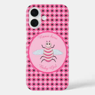 Pretty Pink Baby Girl Bee Custom iPhone 16 Case