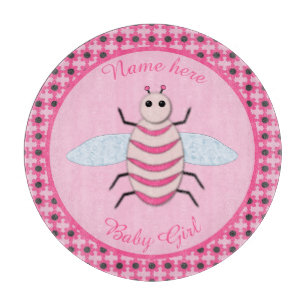 Pretty Pink Baby Girl Bee Custom Cutting Board