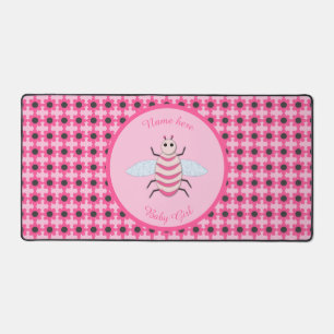 Pretty Pink Baby Girl Bee Custom Desk Mat