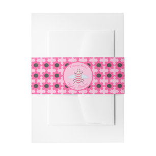 Pretty Pink Baby Girl Bee Custom Invitation Belly Band