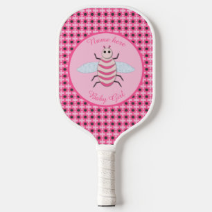 Pretty Pink Baby Girl Bee Custom Pickleball Paddle