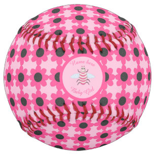 Pretty Pink baby Girl Bee Custom Softball