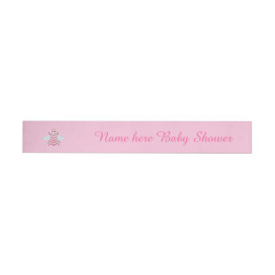 Pretty Pink Baby Girl Bee Custom Wraparound Address Label