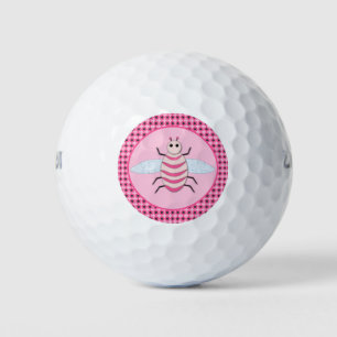 Pretty pink Baby Girl Bee Golf Balls