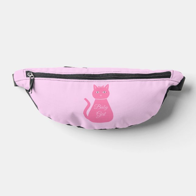 Pretty Pink Baby Girl Cat Custom Bum Bags (Lay Down)