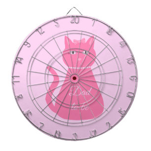 Pretty Pink Baby Girl Cat Custom Dad to be Dartboard