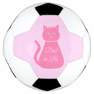 Pretty Pink Baby Girl Cat Custom Dad to Be Football