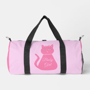 Pretty Pink Baby Girl Cat Custom Diaper Bag