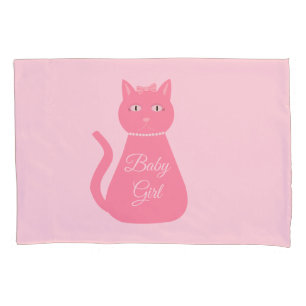 Pretty Pink Baby Girl Cat Custom Pillowcase