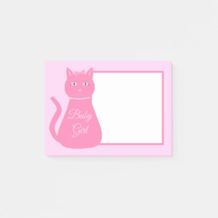 Pretty Pink Baby Girl Cat Custom Post-it Notes