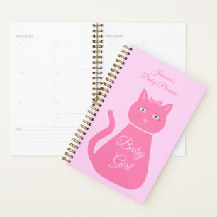 Pretty Pink Baby Girl Cat Custom Pregnancy Planner