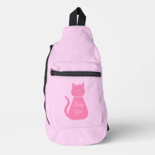 Pretty Pink Baby Girl Cat Custom Sling Bag