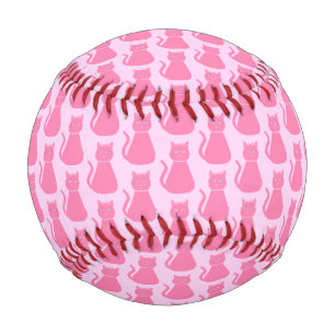 Pretty Pink Baby Girl Cat Patterned Baseball
