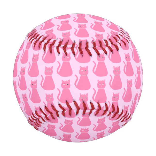 Pretty Pink Baby Girl Cat Patterned Baseball (Front)