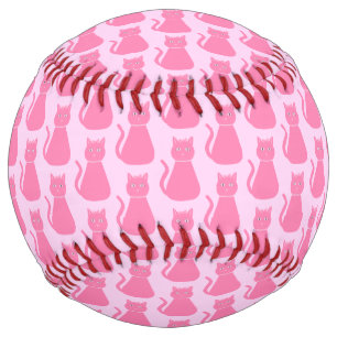 Pretty Pink Baby Girl Cat Patterned Softball