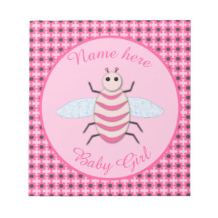 Pretty Pink Baby Girl Custom Notepad