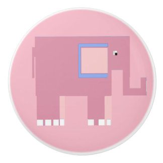 Pretty Pink baby girl elephant Ceramic Knob