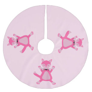 Pretty Pink Baby Girl Fox Brushed Polyester Tree Skirt
