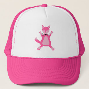 Pretty Pink Baby Girl Fox Trucker Hat
