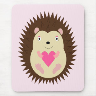 Pretty Pink Baby Girl Hedgehog Mouse Mat