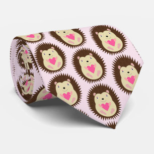 Pretty Pink Baby Girl Hedgehog Patterned Tie