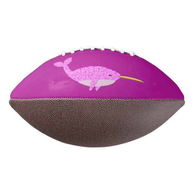Pretty Pink Baby Girl Narwhal American Football (Rotated 270)