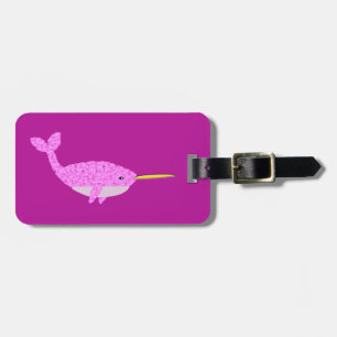 Pretty Pink Baby Girl Narwhal Custom Luggage Tag