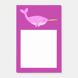 Pretty Pink Baby Girl Narwhal Post-it Notes