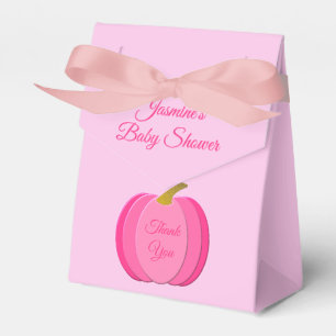 Pretty Pink Baby Girl Pumpkin Custom Baby Shower Favour Box