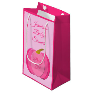 Pretty Pink Baby Girl Pumpkin Custom Baby Shower Small Gift Bag