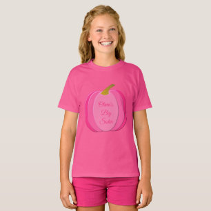 Pretty Pink Baby Girl Pumpkin Custom Big Sister T-Shirt