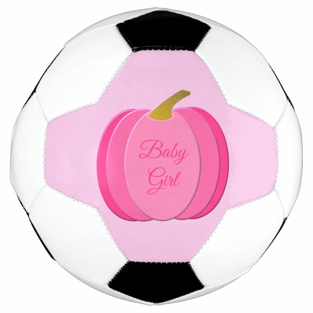 Pretty Pink Baby Girl Pumpkin Custom Football (Front)
