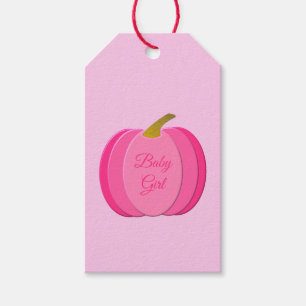 Pretty Pink Baby Girl Pumpkin Custom Gift Tags