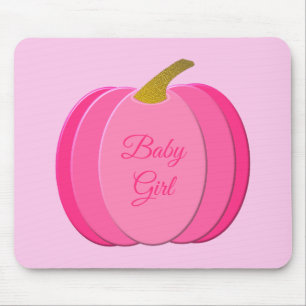 Pretty Pink Baby Girl Pumpkin Custom Mouse Mat