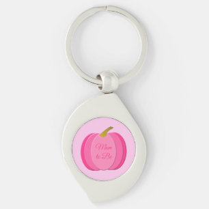 Pretty Pink Baby Girl Pumpkin Custom Mum to Be Key Ring
