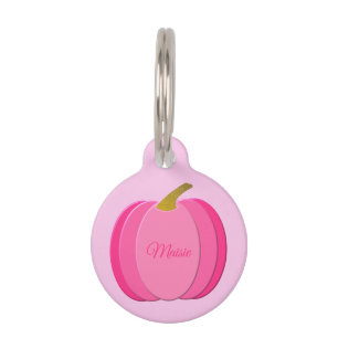Pretty Pink Baby Girl Pumpkin Custom Pet Tag