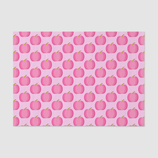 Pretty Pink Baby Girl Pumpkin Patterned Tissue Paper (Front)