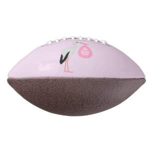 Pretty Pink Baby Girl Stork American Football