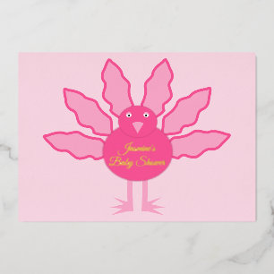 Pretty Pink Baby Girl Thanksgiving Turkey Custom
