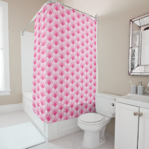 Pretty Pink Baby Girl Thanksgiving Turkey Pattern Shower Curtain