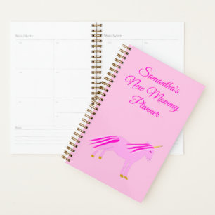 Pretty Pink Baby Girl Unicorn Custom New Mum Planner