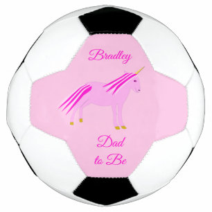 Pretty Pink Baby Girl Unicorn Dad to Be Custom Football