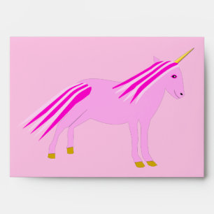Pretty Pink Baby Girl Unicorn Gender Reveal Envelope