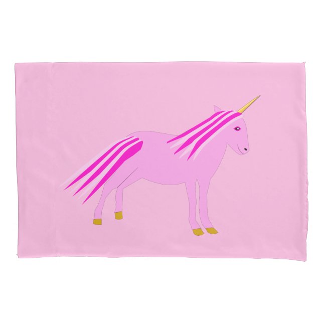 Pretty Pink Baby Girl Unicorn Patterned Pillowcase (Front)